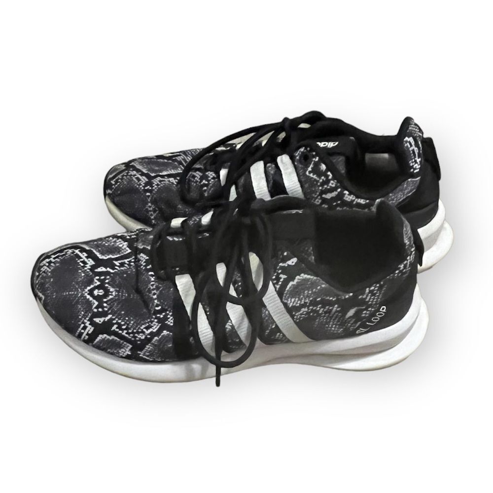 Adidas Black & White Snake Print Patterned Running Shoes